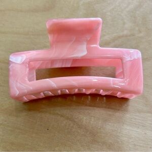 Pink & White Marbled Hair Claw Clip 3.25”